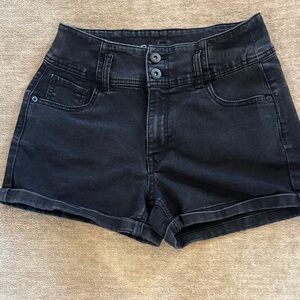 No Boundaries High Waist Black Denim Shorts